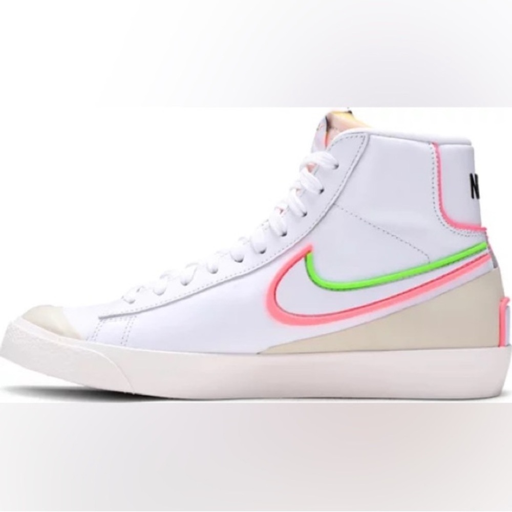 Womens Pink and Green Nike Blazers